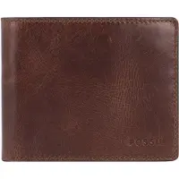 Fossil porte-monnaie Derrick Bifold With Flip ID Dark Brown brun