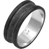KUZZOI Bague noir / argent