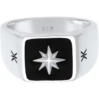 KUZZOI Bague 'Siegel' noir / argent