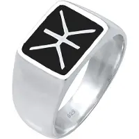 KUZZOI Bague noir / argent