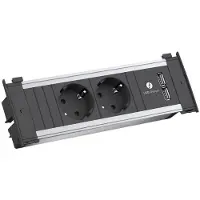 Bachmann 927.001 KAPSA Prise encastrée 2x USB Charger avec câble d'alimentation / Multiprises / Prises de courant de sécurité