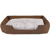 Lionto Lit pour chien chiné avec coussin réversible, 110x80 cm, brun /2