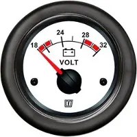 VETUS Voltmeter 20-32v Argenté 52 mm