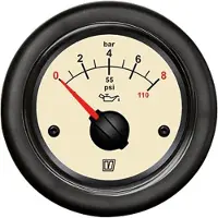 VETUS Oil Pressure Gauge 12-24v Argenté 52 mm