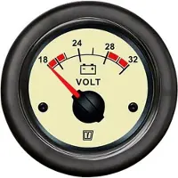 VETUS Voltmeter 20-32v Argenté 52 mm