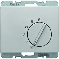 Hager Berker Thermostat d'ambiance avec contact inverseur K5 Aluminium - 20267103