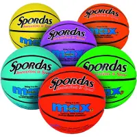 Spordas Basketball Set de 6 ballons de basket Max caoutchouc coloré