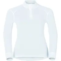 Odlo - T-Shirt ML 1/2 Zip Active Warm Originals White - Femme - Taille : L