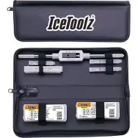 Icetoolz Xpert Set de tarauds Set d'outils pour vélo Tarauds à pédale avec tournevis dans un étui Outils pour vélo
