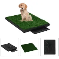 vidaXL Tapis pour animaux 2 pcs avec plateau et gazon artificiel Vert