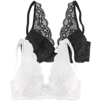 Petite fleur Soutien-gorge noir / blanc
