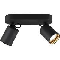 HOFTRONIC™ - Plafonnier LED 2 spots inclinable GU10 Noir IP20