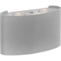 Paul Neuhaus Applique d'extérieur LED CARLO argentée 3 W, blanc chaud, 410 lm, aluminium, dim. : 8 x 13 x 3,7 cm, IP54,