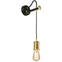 Elstead Lighting Elstead : Applique murale avec douille E27, finition noir et laiton poli