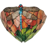Clayre & Eef Applique Tiffany 30x15x20 cm Rouge Vert Verre Libellule