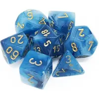 Chessex - Phantom - Jeu de 7 dés - Sarcelle/Or
