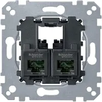 Schneider- Electric Merten Doppel-Computersteckdose RJ45 Cat.6 UTP (MTN4576-0002)