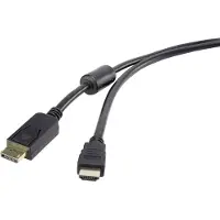 Renkforce Câble adaptateur DisplayPort / HDMI DisplayPort mâle, HDMI-A mâle 5.00 m noir RF-4382730 avec noyau en ferrite,