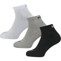 Puma Plain Quarter Short Socks 3 Pairs Blanc,Noir,Gris EU 43-46 Homme