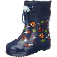 Playshoes Bottes en caoutchouc bleu foncé / caramel / vert clair / mélange de couleurs / blanc