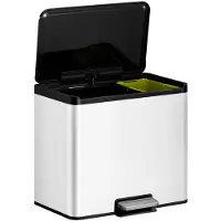 EKO - Essential 2 Recycler Treteimer 20+9 Liter - Acier Polypropylène - Weiß