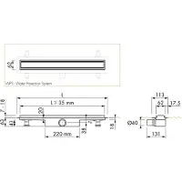 Easy drain Compact TAF caniveau de douche plaque simple 80cm 30mm avec grille design Zero inox edcomtaf800-30