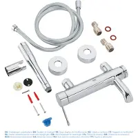 GROHE Essence robinet baignoire mitigeur montage mural extérieur chrome brillant