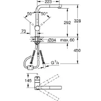 GROHE Minta robinet de cuisine avec douchette extractible chrome brillant 32168000