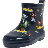 Playshoes Bottes en caoutchouc bleu foncé / marron / jaune / rouge