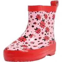 Playshoes Bottes en caoutchouc rose / rouge clair / noir
