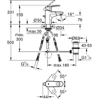 GROHE Europlus Mitigeur de lavabo avec bec extractible chromé - 33155002