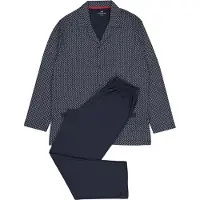 Götzburg Pyjama long bleu marine / gris
