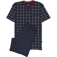 Götzburg Pyjama court bleu marine / bleu foncé / rouge