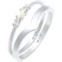 Elli Bague argent / transparent / blanc perle
