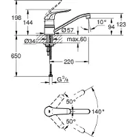 GROHE EH-Spb. EUROECO SPECIAL 1/2 pouce, bec plat chromé