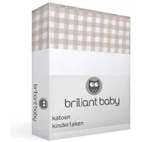 Briljant Drap Berceau Briljant Abby Checks Taupe (Coton)-100 x 150 cm (Ledikantlaken)