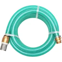 vidaXL Tuyau d'aspiration avec raccords en laiton 4 m 25 mm Vert