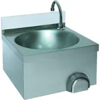 CombiSteel Lavabo mural àau genou, acier inoxydable, 400 x 400 x 235 mm
