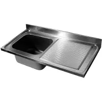 CombiSteel Évier encastré à 1 cuve à gauche, en acier inoxydable, 700 x 700 x 40 mm