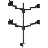 Multibrackets Table mount Officeline Quad (Tables, 30", 8 kg), Support de moniteur, Noir