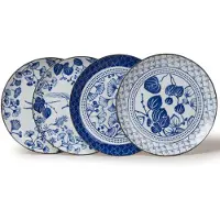 Tokyo Design Studio Assiette Flora Japonica 26 cm lot de 4