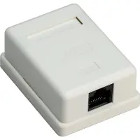 Goobay Prise RJ45 à 1 port, CAT 6, UTP, blanche - non blindée