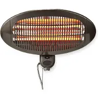 Nedis Chauffe-patio 2000 W 3 réglages de chaleur allumé, Radiateur infrarouge, Noir