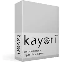Kayori Drap-Housse Surmatelas Kayori Shizu Gris (Percale)-200 x 210/220 cm