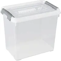 Curver Allibert boîte de rangement handy plus - clips gris - couvercle transparent - 9 l
