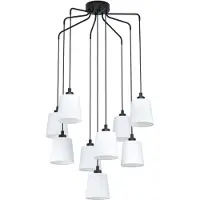 Stars of Light Lampe suspendue noire Bernabetta avec verre blanc