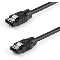 StarTech.com Câble SATA pour disque dur - Rond - 0,3 m - Câble SATA - Serial ATA 150/300/600 - SATA (R) verrouillé pour SATA (R) verrouillé - 30 cm - rond - noir