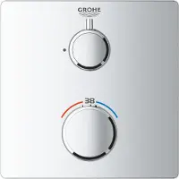 GROHE Grohtherm mitigeur thermostatique de douche, pour Rapido SmartBox, 1 robinet d'arrêt, chromé, angulaire, 24078000