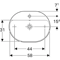 Geberit VariForm Lavabo à poser, Elliptique, 500777012