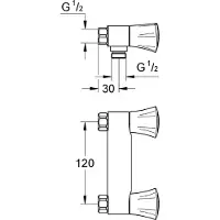 GROHE Costa - Mitigeur de douche, espacement 120 mm, chrome 26345001